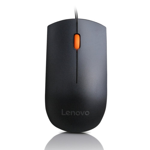 Lenovo 300 Wired Plug & Play USB Mouse, High Resolution 1600 DPI Optical Sensor, 3-Button Design with clickable Scroll Wheel, Ambidextrous, Ergonomic Mouse for Comfortable All-Day Grip (GX30M39704)