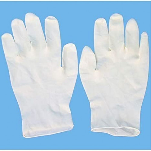 Careway Latex Medical Examination Disposable Hand Gloves, White, Medium, 100 Piece