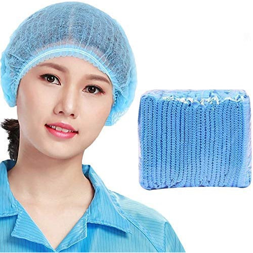 Themsito Disposable Bouffant Caps for Surgical,Restaurants & Home Use,100 PCs, (Blue)
