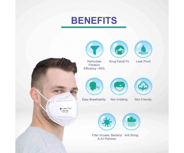 Bildos Non Woven Fabric Masks with Nose pin 3 Layer Pollution Face Dust Surgical Disposable Mask (50) - Blue