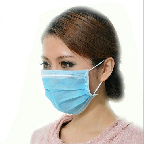 DALUCI 3Ply Disposable Nonwoven Fabric Face Mask With Nose Clip Certified by CE, ISO & GMP with Bacterial Filtration Efficiency(BFE)≥98.5%